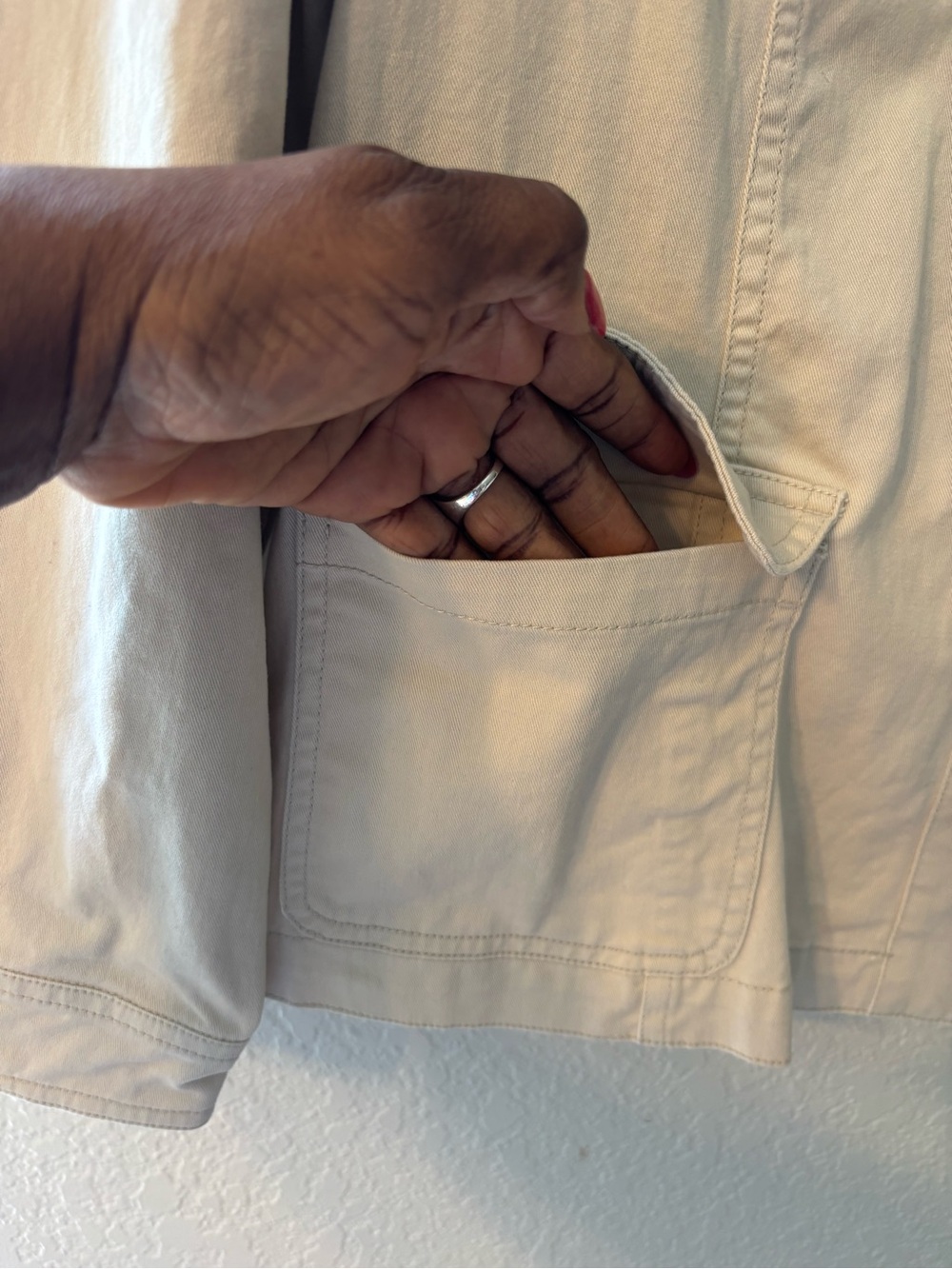 Appleseed's Cream Utility Button-Front Jacket - Picture 6 of 11